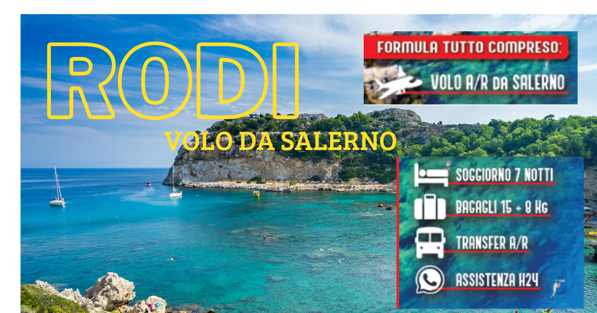 Partenze con Volo Diretto da Salerno tutti i Mercoledì a partire dal 15 Luglio.
