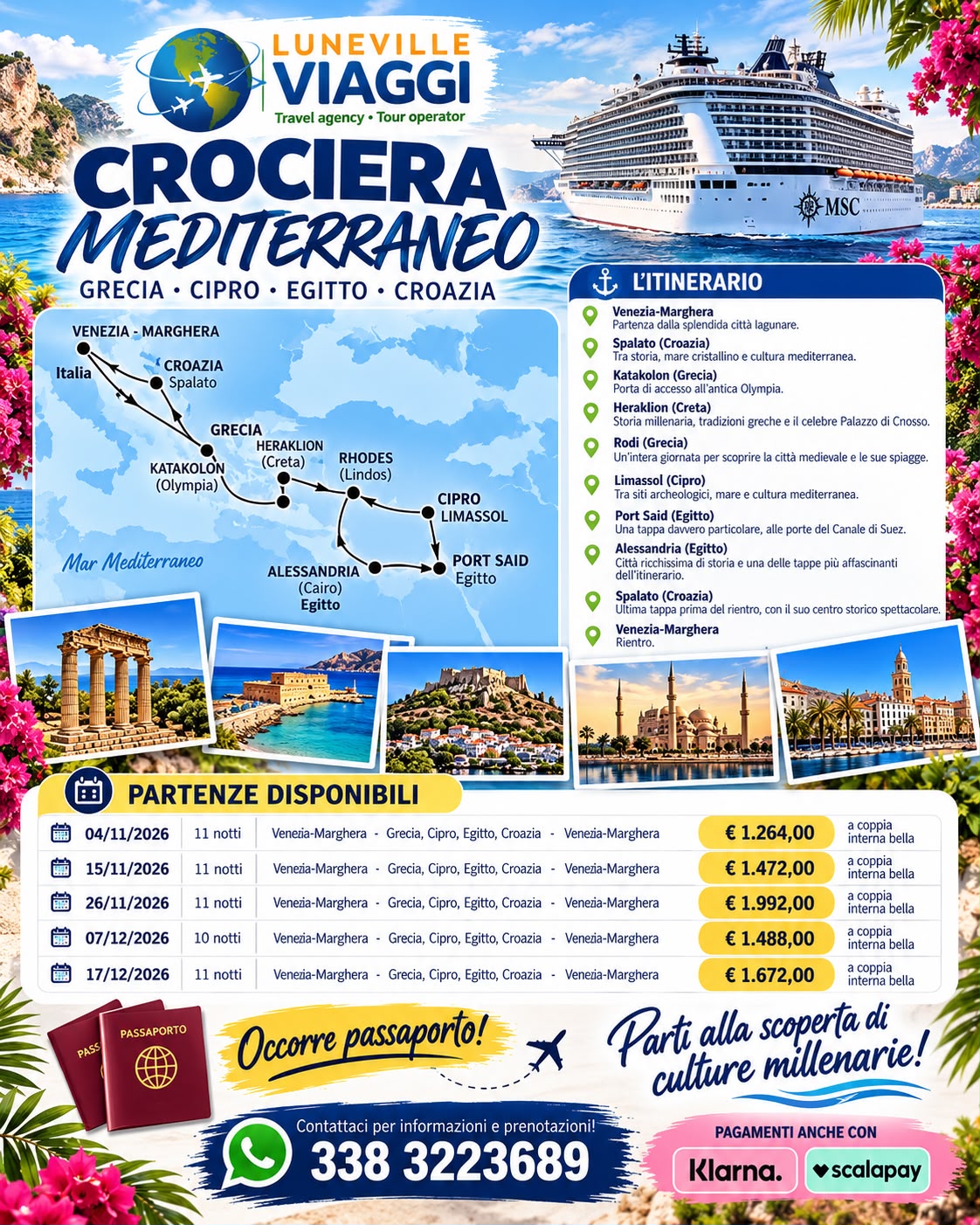Quattro Paesi, mille emozioni… una crociera indimenticabile! 📲 Contattaci per info e prenotazioni!