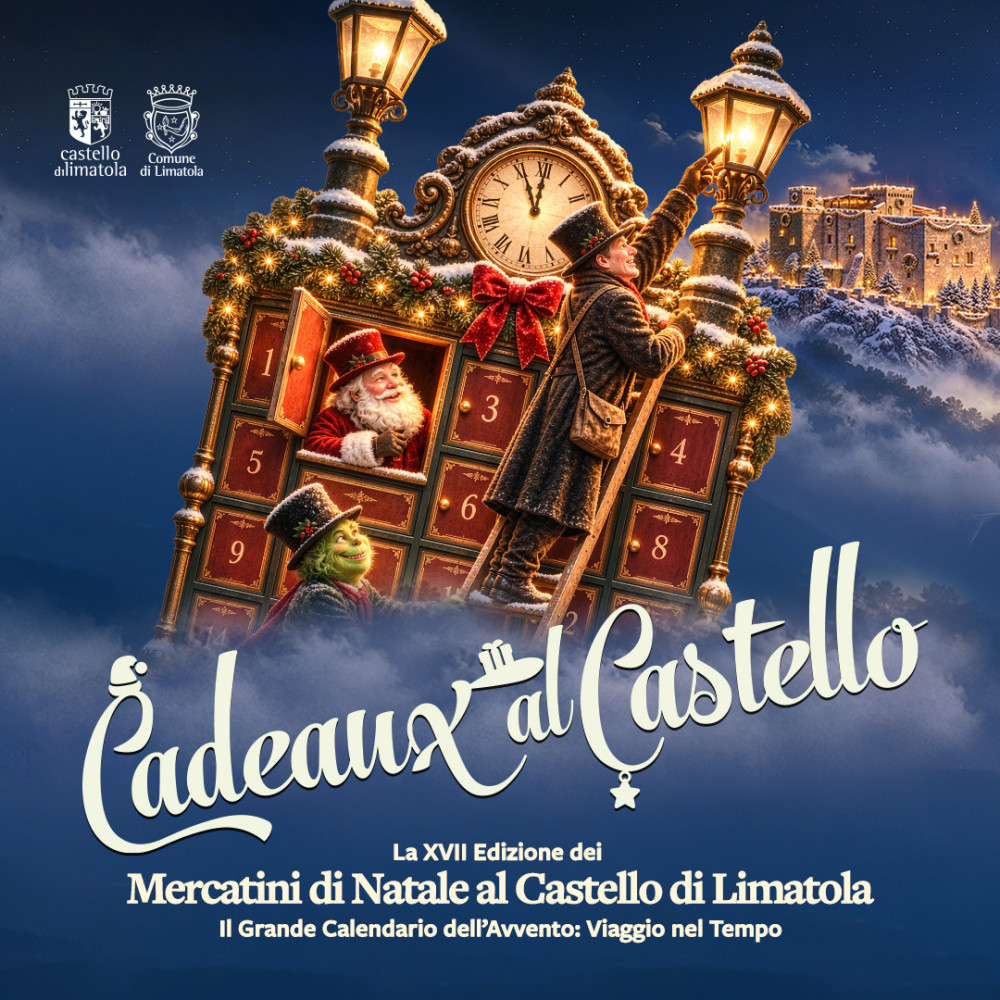 Al Castello di Limatola la XVII edizione dei Mercatini di Natale Cadeaux al Castello. Torna la XVII edizione di "Cadeaux al Castello", il celebre evento natalizio che trasforma lo storico Castello di Limatola in un borgo da favola. I rinomati mercatini apriranno le porte fin dal primo weekend di novembre, con l'inaugurazione ufficiale fissata per sabato 7 novembre.